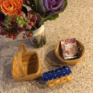 Bundle of 3 Longaberger Maple Baskets - Business Card Basket and booking baskets